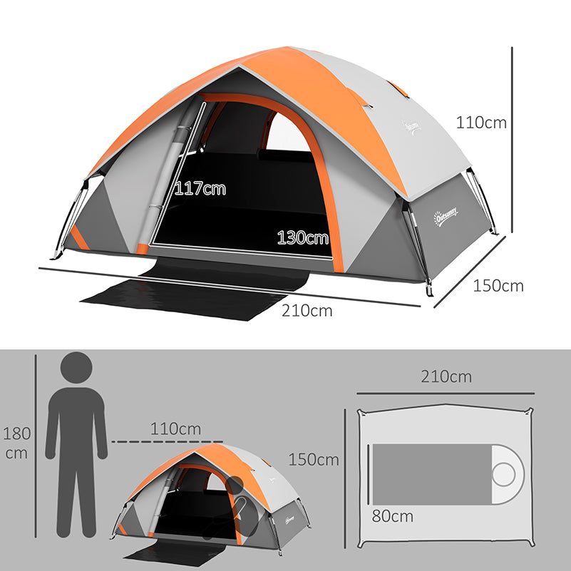 Two Man Single Room Dome Tent With Accessories
