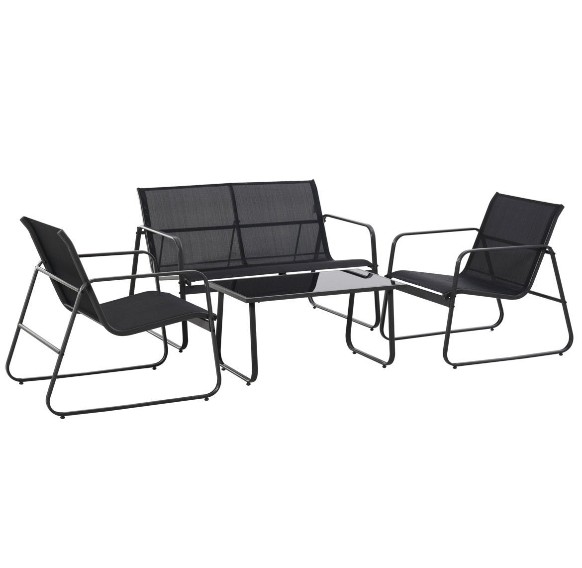 Four-Piece Minimalistic Garden Sofa Set