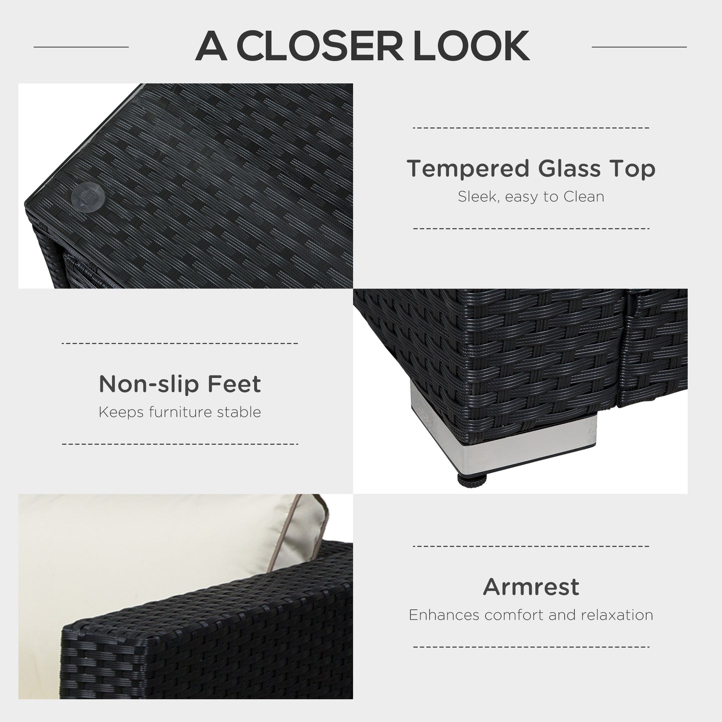 4 Piece Rattan Garden Furniture Set