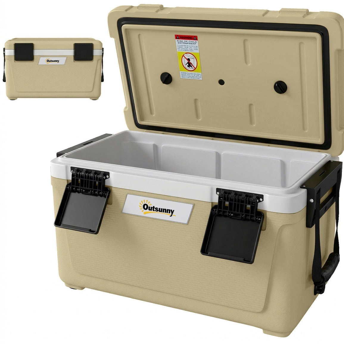 42.6L Insulated Cool Box – 72-Hour Retention, Drain Valve, 70kg Capacity, Portable