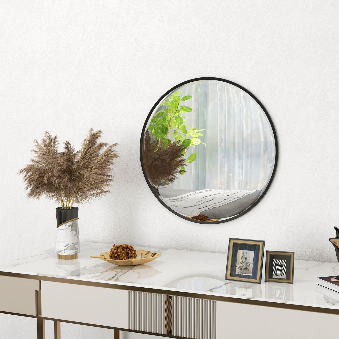 61cm Black Decorative Wall Mirror
