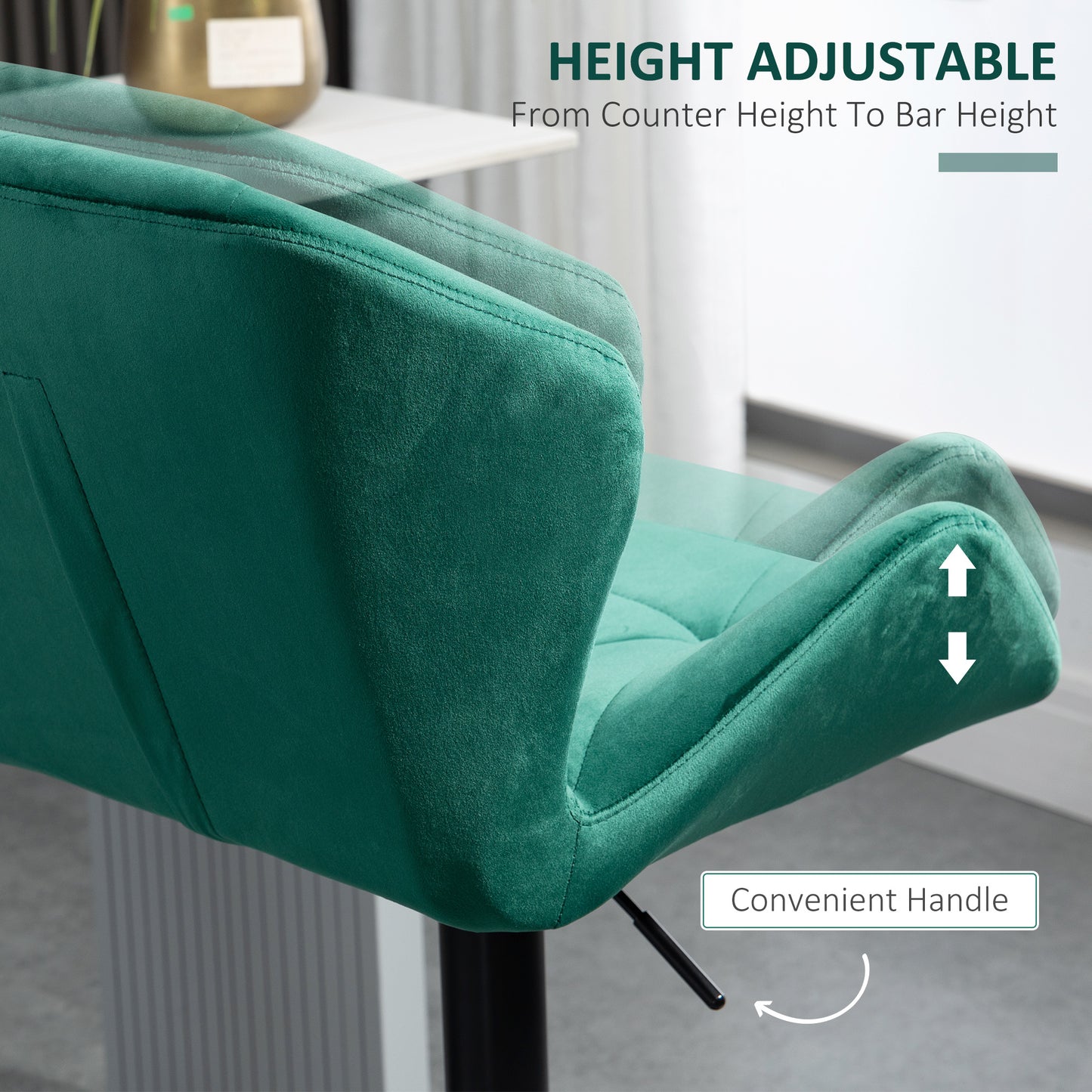 2 Set of Velvet-Touch Barstools