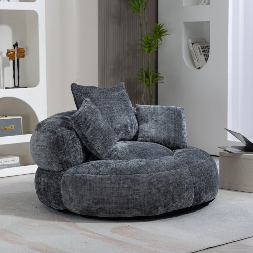 High Back Bean Bag Gaming Chair β Chenille Lazy Sofa Lounger with 3 Pillows