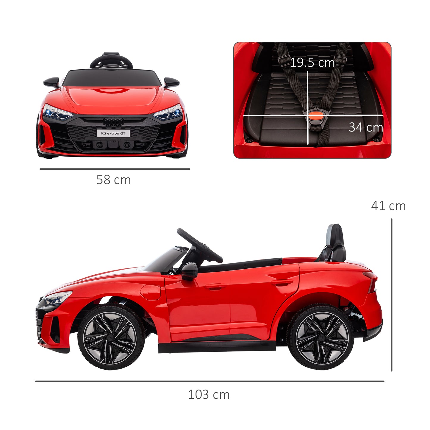 Audi Licensed 12V Kids RC Electric Ride-ON
