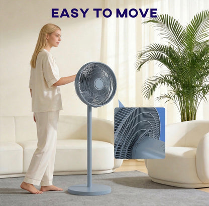 40 cm Standing Fan, Cooling Floor Fan with 80° Oscillating, Adjustable Tilt and Height, 4 Speed, Remote Control