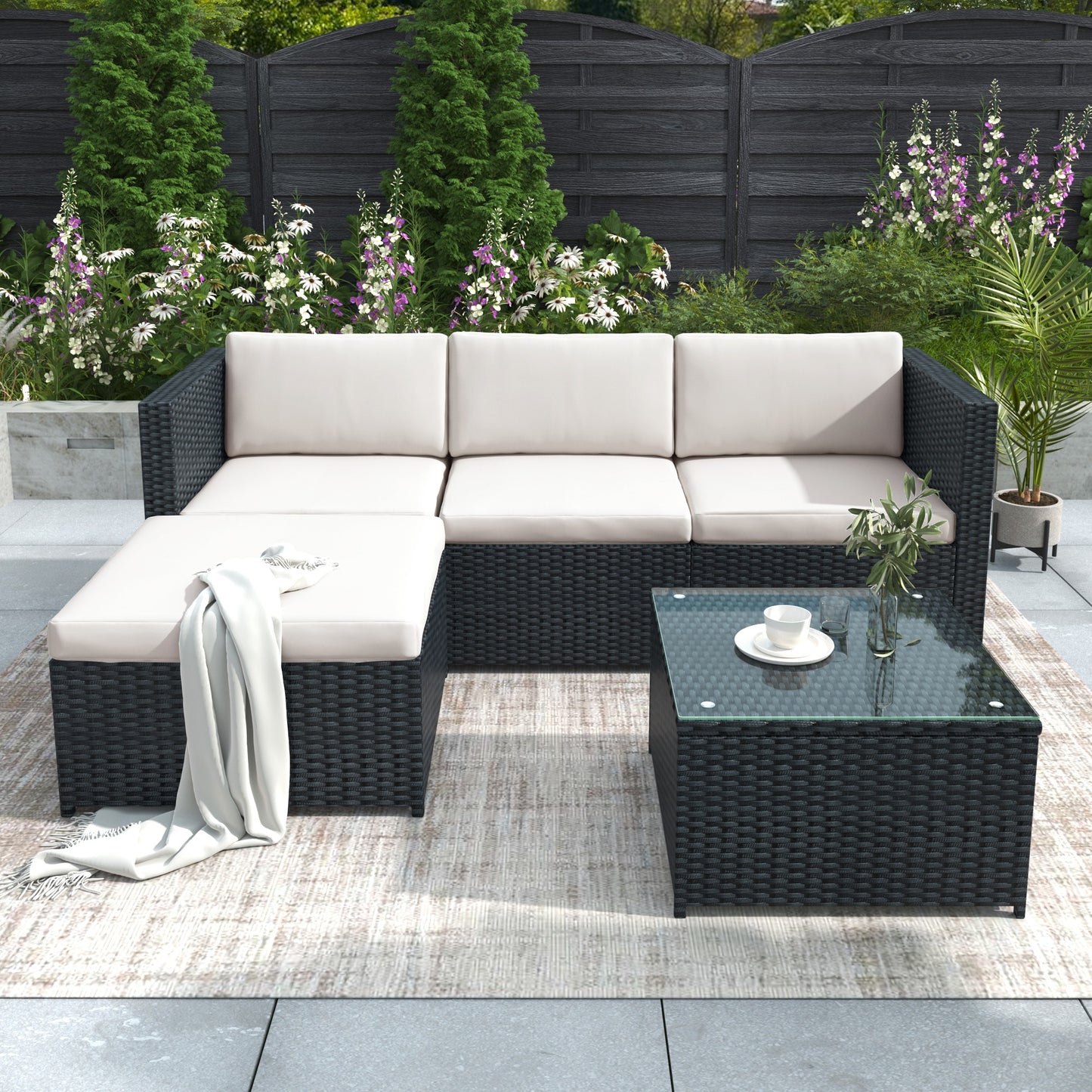 Garden Corner Sofa Rattan Patio Set Garden