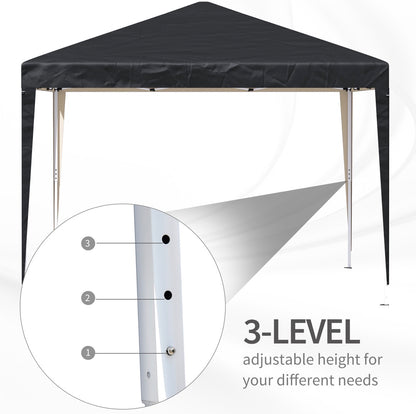 3x3M Garden Pop Up Gazebo Height Adjustable Marquee Party Tent Wedding Canopy with Carrying Bag
