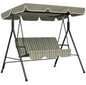 3-Seater Garden Swing Seat With Adjustable Canopy and Cushion