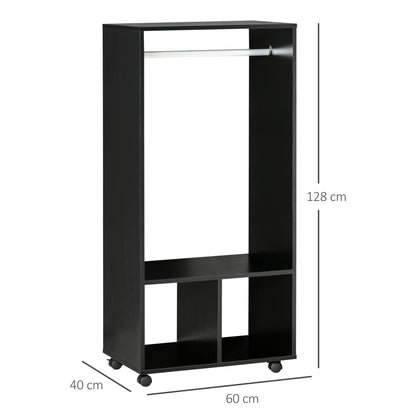 Open Wardrobe On Wheels- Black
