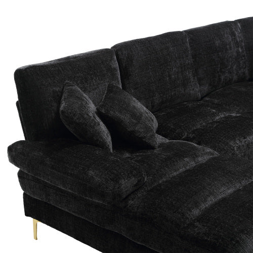 Modular Sofa Double Chaise With Chenille Fabric