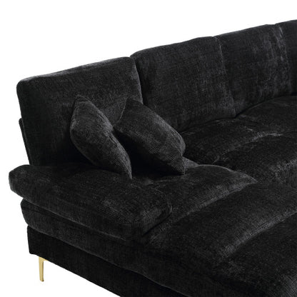 Modular Sofa Double Chaise With Chenille Fabric