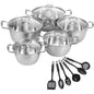 11PCS Induction Cookware Set Non Stick Stainless Steel Pots & Pans with Lids for Modern Kitchen