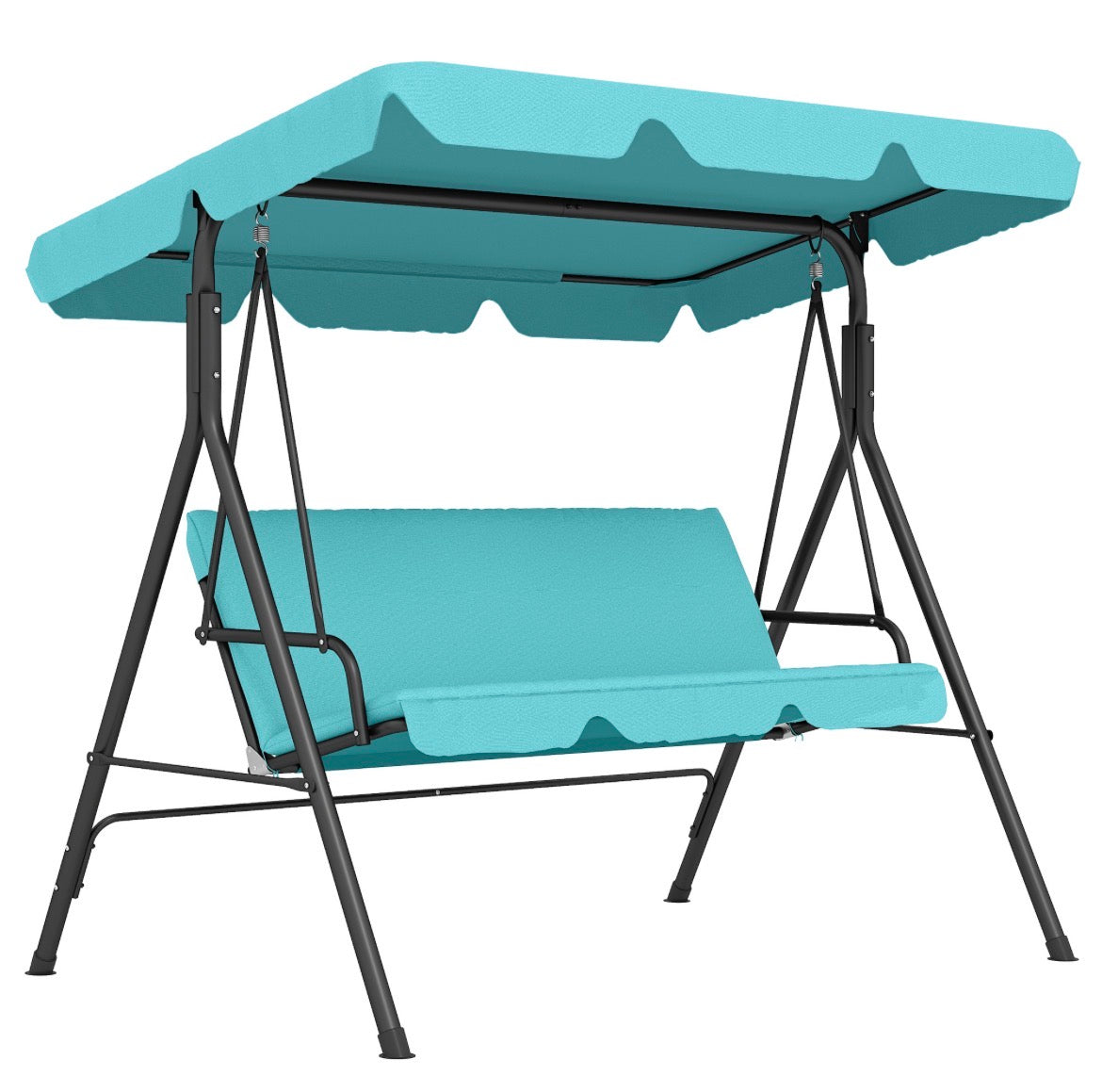 3-Seater Garden Swing Seat With Adjustable Canopy and Cushion