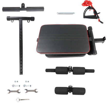 Adjustable Sit Up Bench - Core Workout with Adjustable Handles and Accessories for Home Fitness