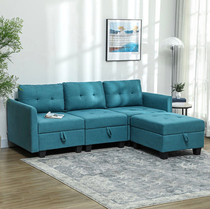 Modular Sofa with Storage L-Shape Comfortable and Space-Saving Design for Modern Living Rooms