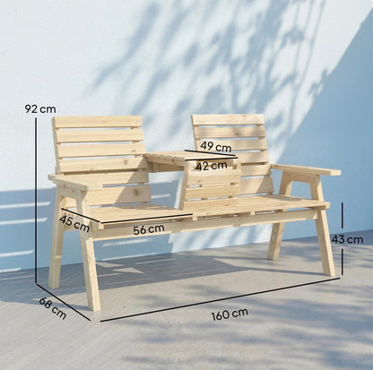 Garden Bench Convertible 2 to 3 Seater