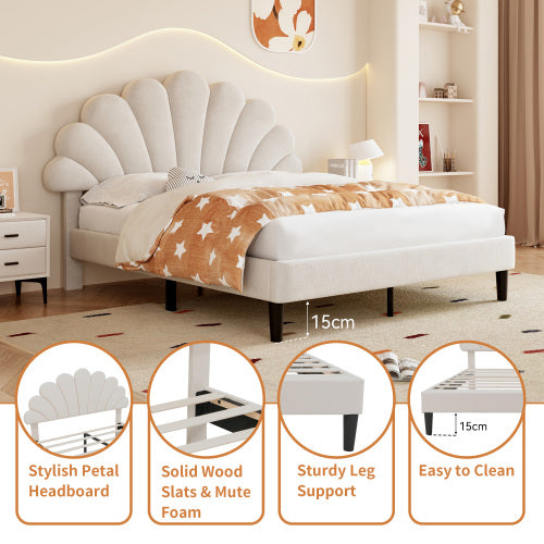 Double Upholstered Velvet Bed Frame