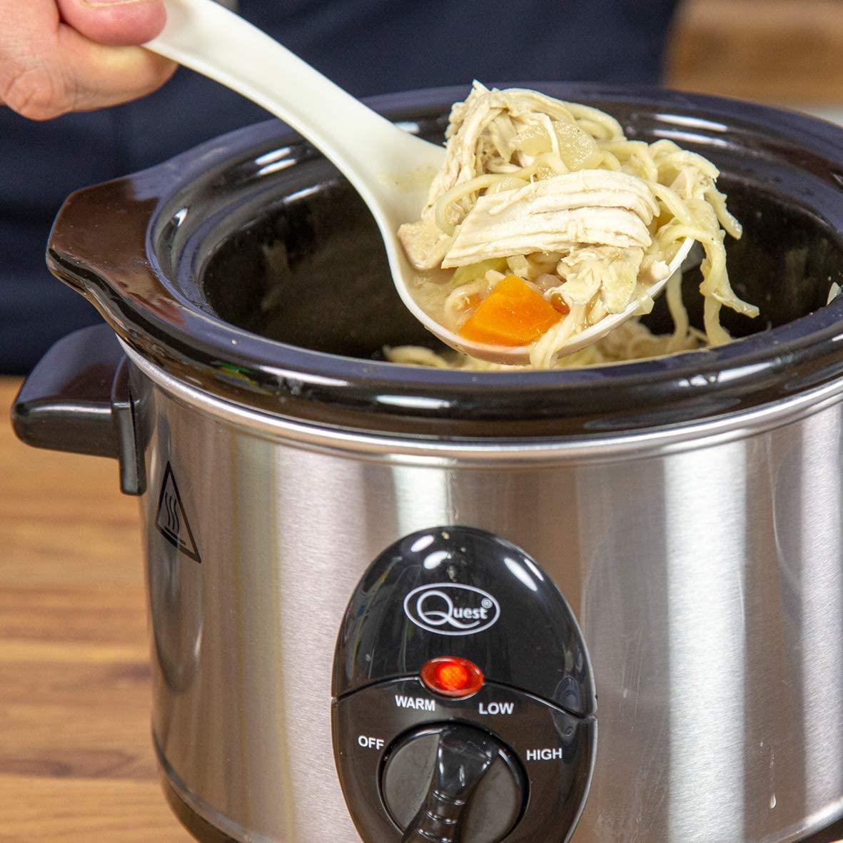 Quest 1.5 Litre Compact Slow Cooker Stainless Steel