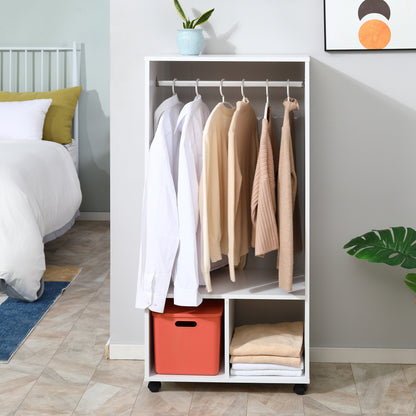 Open Wardrobe On Wheels-White