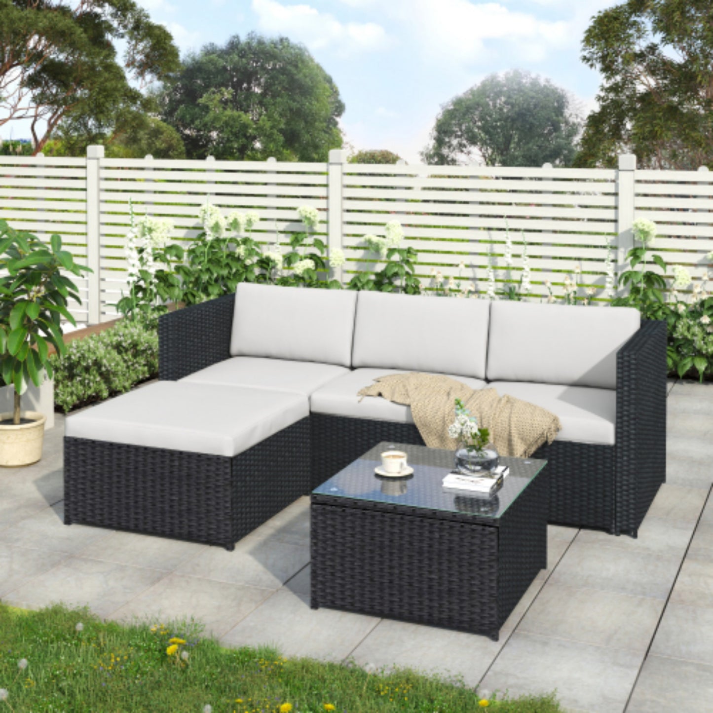 Garden Corner Sofa Rattan Patio Set Garden