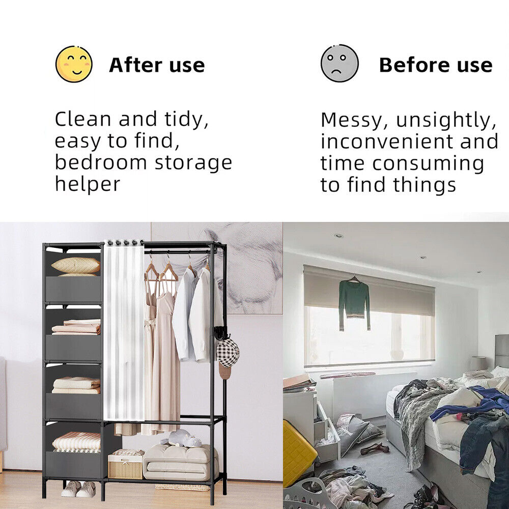 Clothes Rail with Shelf Heavy Duty Metal