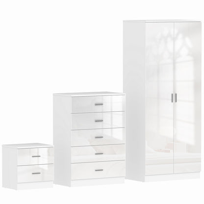 High Gloss 3 Piece Trio Bedroom Furniture