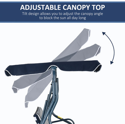 3-Seater Garden Swing Seat With Adjustable Canopy and Cushion
