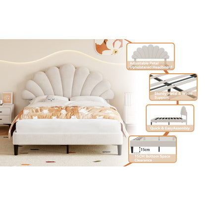 Double Upholstered Velvet Bed Frame
