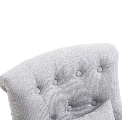 Single Sofa With Backrest Pillow Dining Chair Tub Chair Upholstered Wood Leg