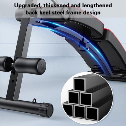 Adjustable Sit Up Bench - Core Workout with Adjustable Handles and Accessories for Home Fitness