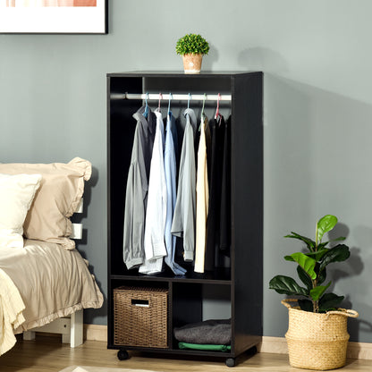 Open Wardrobe On Wheels- Black