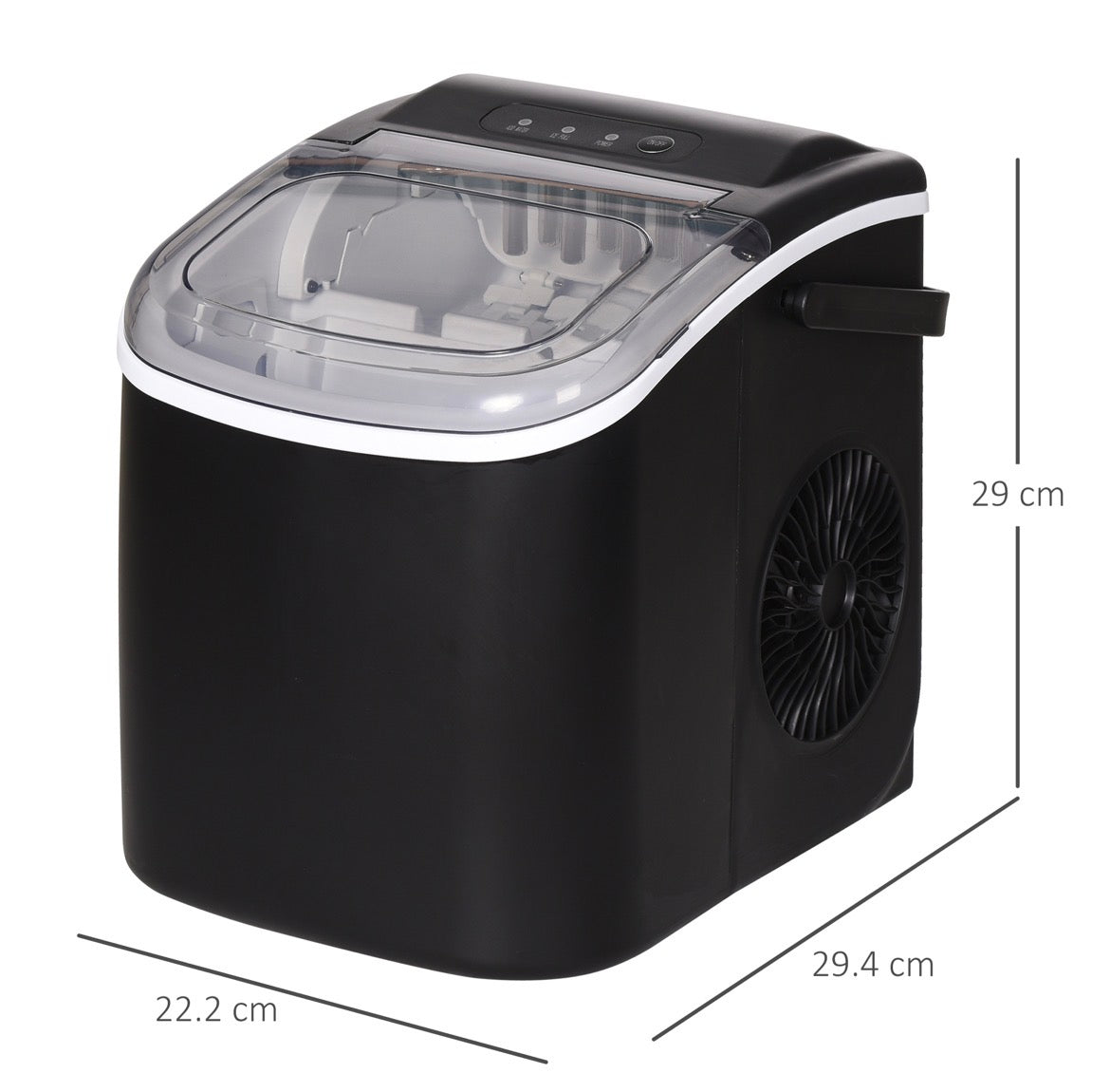 Portable Ice Maker Machine Countertop 12 KG in 24 H 9 Cubes in 6 Mins with Handle Ice Scoop and Basket for Home Office Kitchen Bar Party RV
