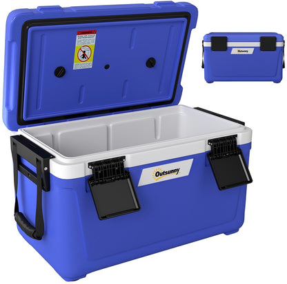 Insulated Cool Box, Lightweight Portable Ice Cooler with Handle, Lid and Drain Valve, 42.6L