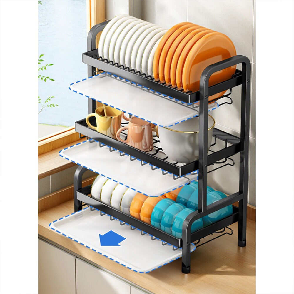 Dish Rack with Drip Tray 3-Tier