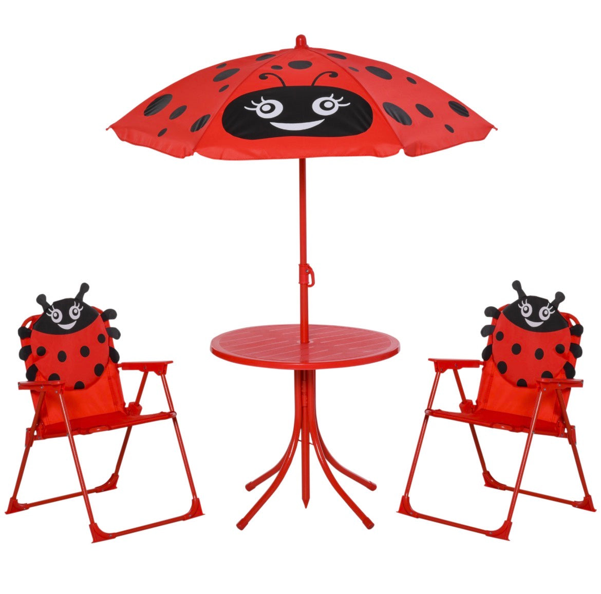 Outsunny Kids-Parasol Picnic Table and Chair Set