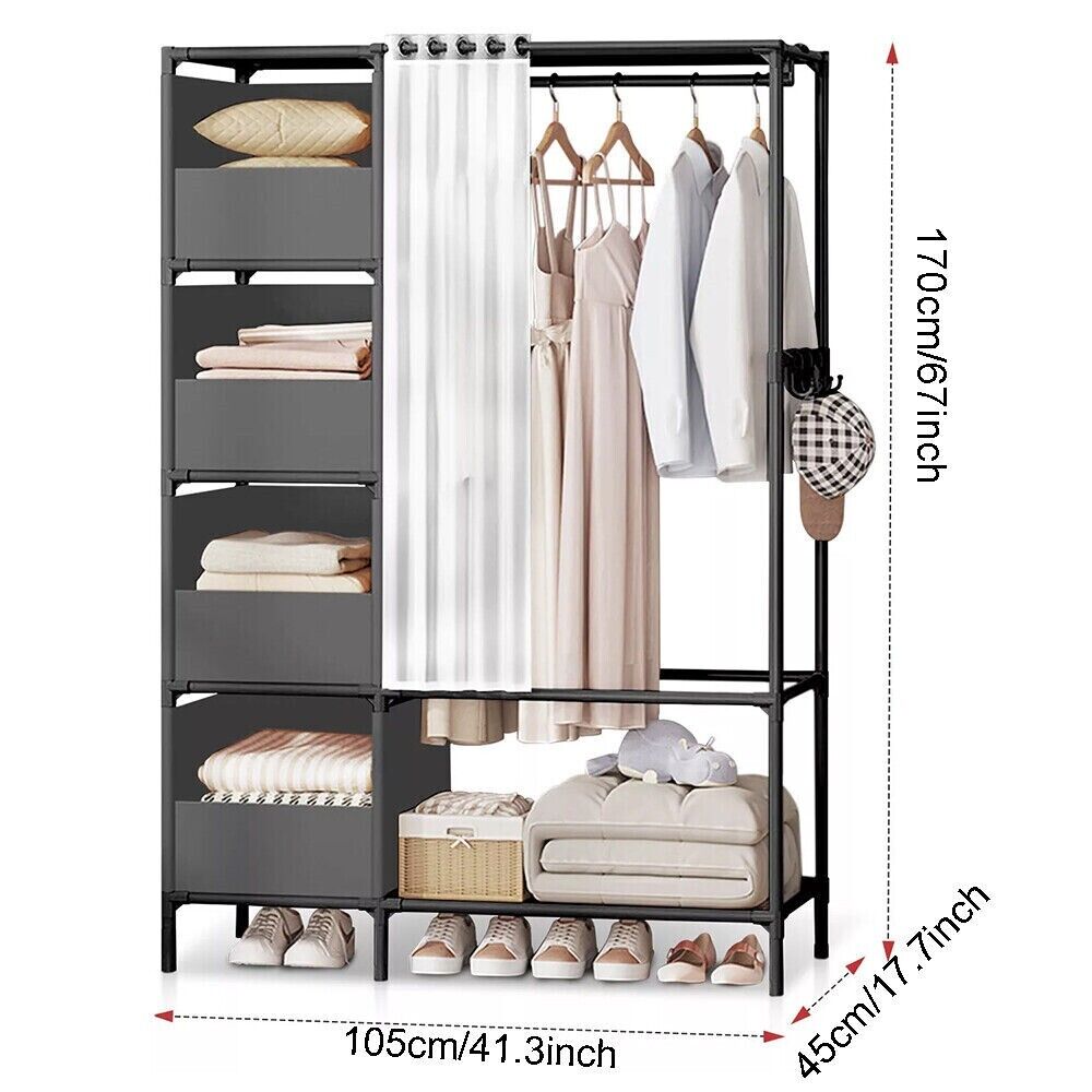 Clothes Rail with Shelf Heavy Duty Metal