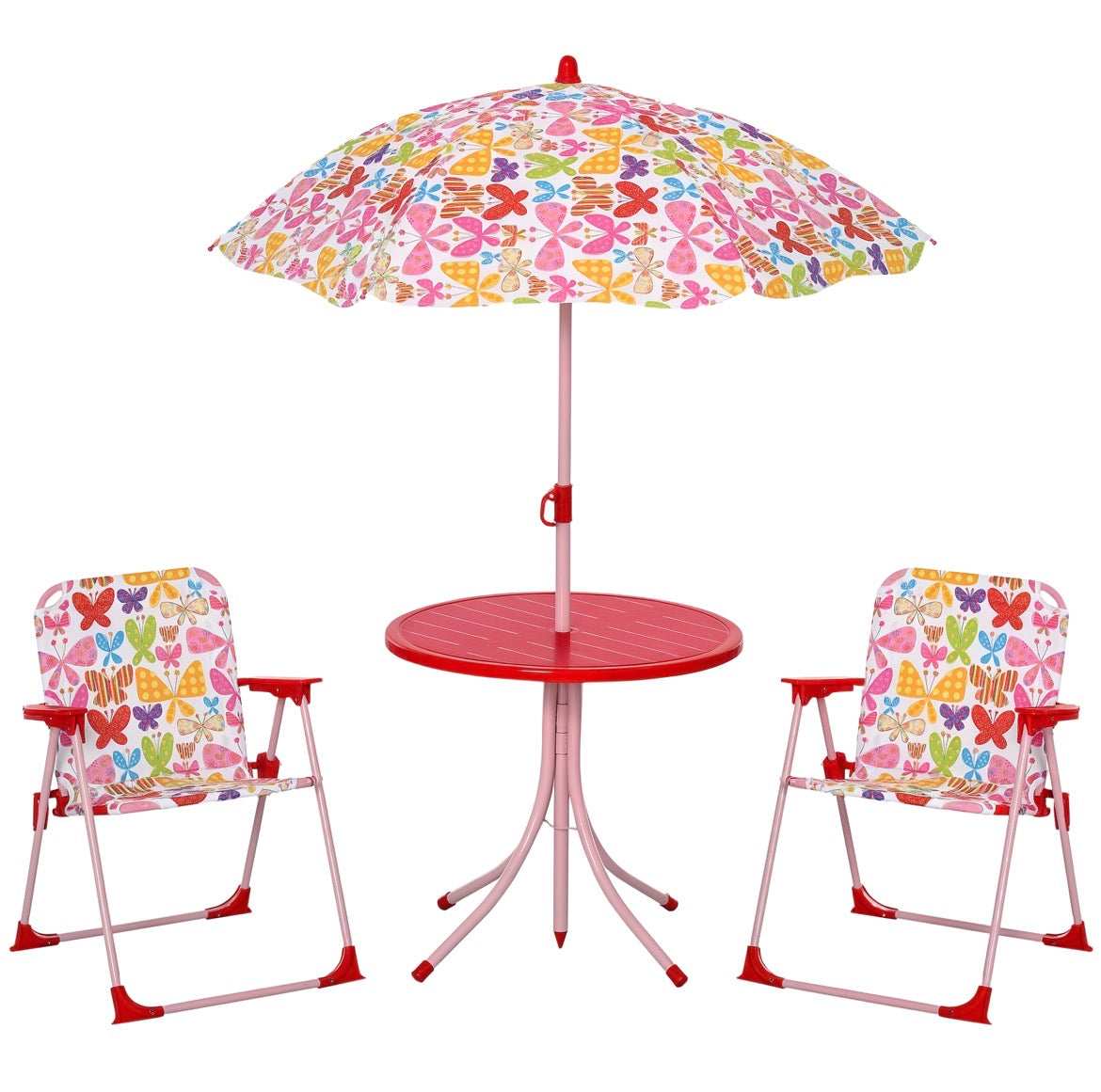 Outsunny Kids-Parasol Picnic Table and Chair Set