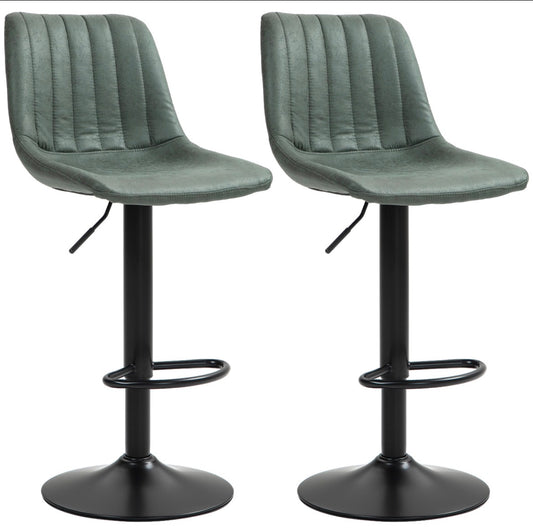Leather Upholstered Bar Stools-Set of 2
