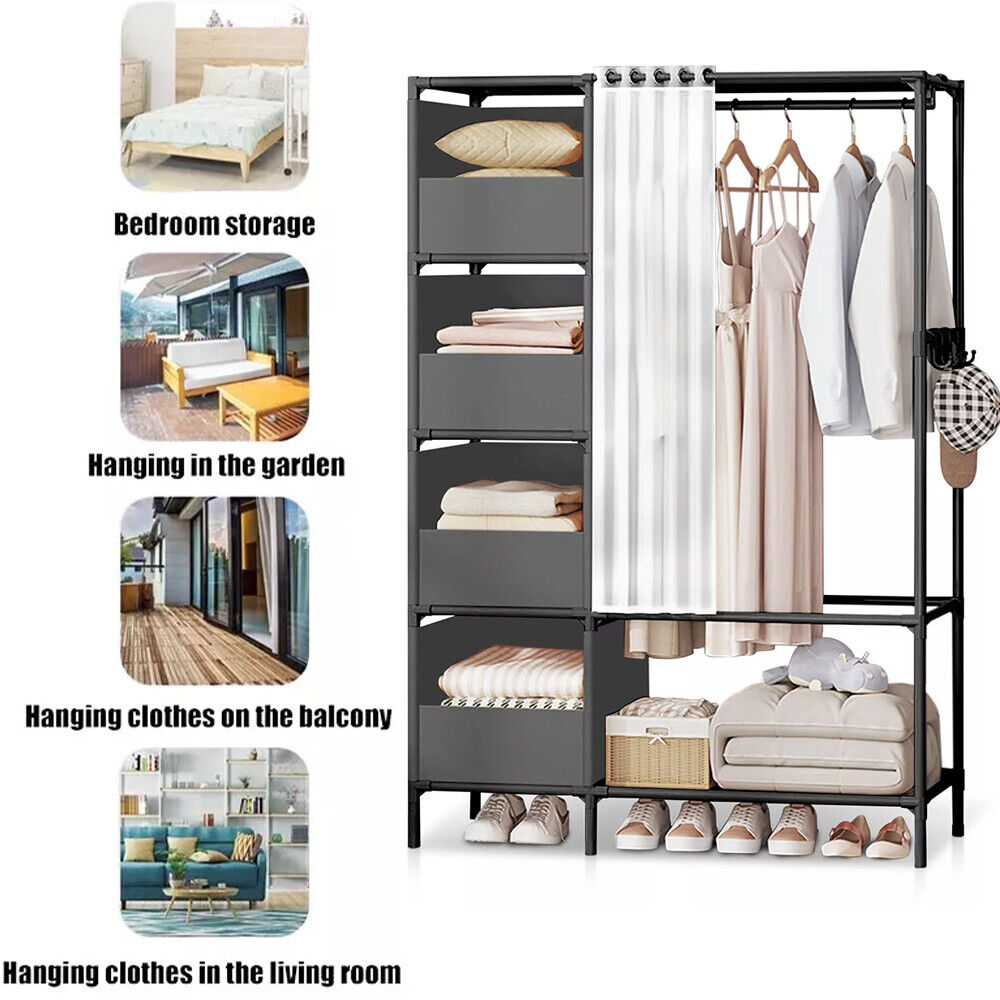 Clothes Rail with Shelf Heavy Duty Metal
