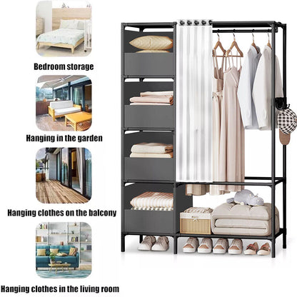 Clothes Rail with Shelf Heavy Duty Metal