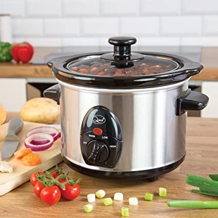 Quest 1.5 Litre Compact Slow Cooker Stainless Steel