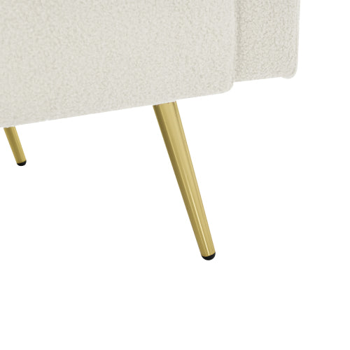 3-Seater Sofa Bed With Three Adjustable Backrest Angles, Gold Legs, Cushions And Side Storage Pockets.