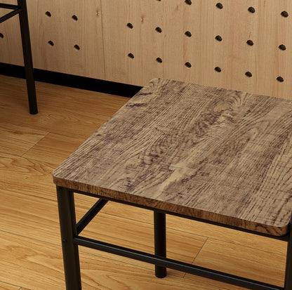 Five-Piece Minimal Dining Set Oak-Effect Black Table & Chairs Modern Home Furniture