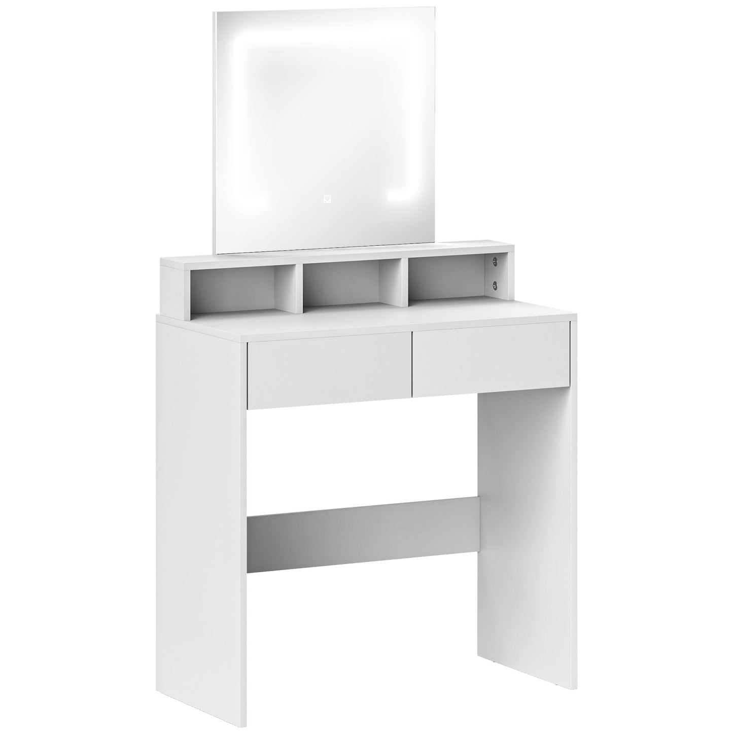 Storage Dressing Table, With LED Light Mirror