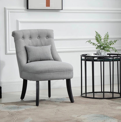 Single Sofa With Backrest Pillow Dining Chair Tub Chair Upholstered Wood Leg