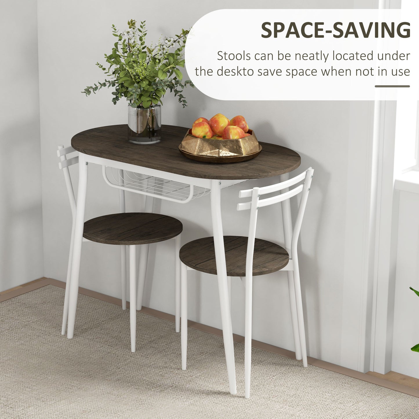 Dining Table And Chairs Set 3-Piece
