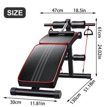 Adjustable Sit Up Bench - Core Workout with Adjustable Handles and Accessories for Home Fitness
