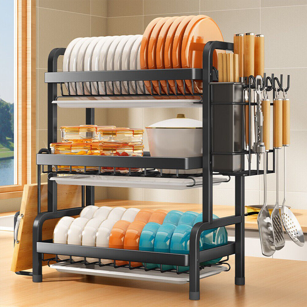 Dish Rack with Drip Tray 3-Tier