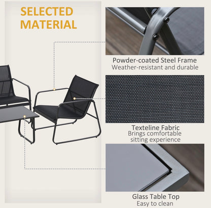 Four-Piece Minimalistic Garden Sofa Set