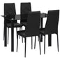 Modern Dining Table Set for 4, Space-Saving 5 Pieces Kitchen Table Set with Rectangle Table and Steel Frame